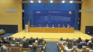 Imagen general del salón de actos de la Ciudad de la Justicia de Valencia donde se ha celebrado la apertura del año judicial en la Comunidad Valenciana